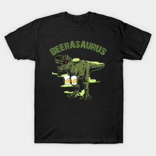 Beerasaurus dinosaur drinking beer T-Shirt